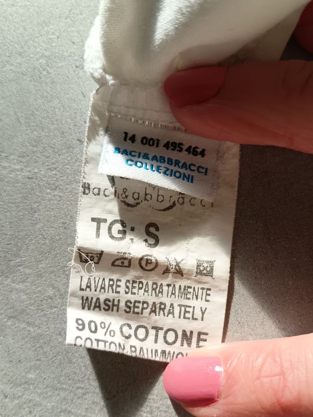 T-shirt manica lunga Baci & Abbracci bianca S