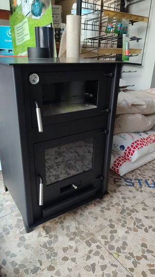 Estufa leña con horno piedra 13 kW