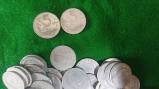 290 monete 5 lire delfino circolate del 1954