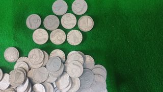 290 monete 5 lire delfino circolate del 1954