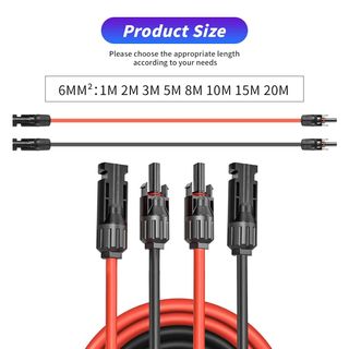 Cable de extensión del panel solar,12 AWG/6mm²