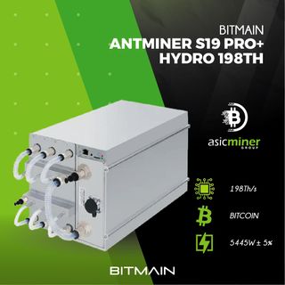 Antminer S19Pro+Hydro(198TH/s) 2 años garantía