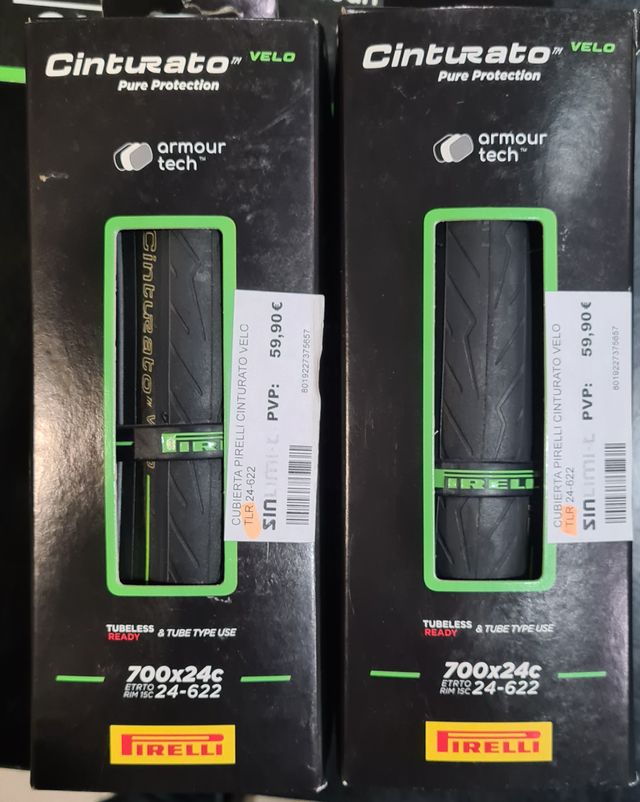 2 Pirelli Cinturato Velo 700x24 Tubeless Ready