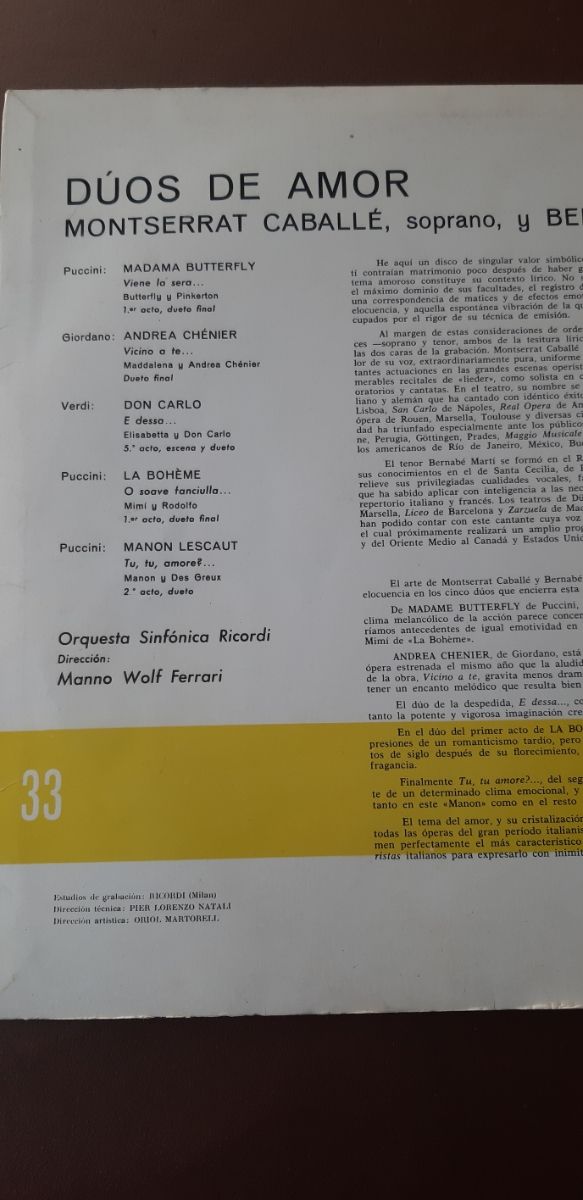 Duos de Amor , Caballe y Marti