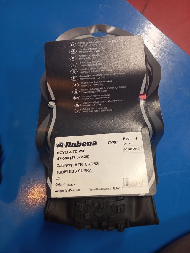 Cubierta Rubena Tubeless Supra 27.5 x 2.25