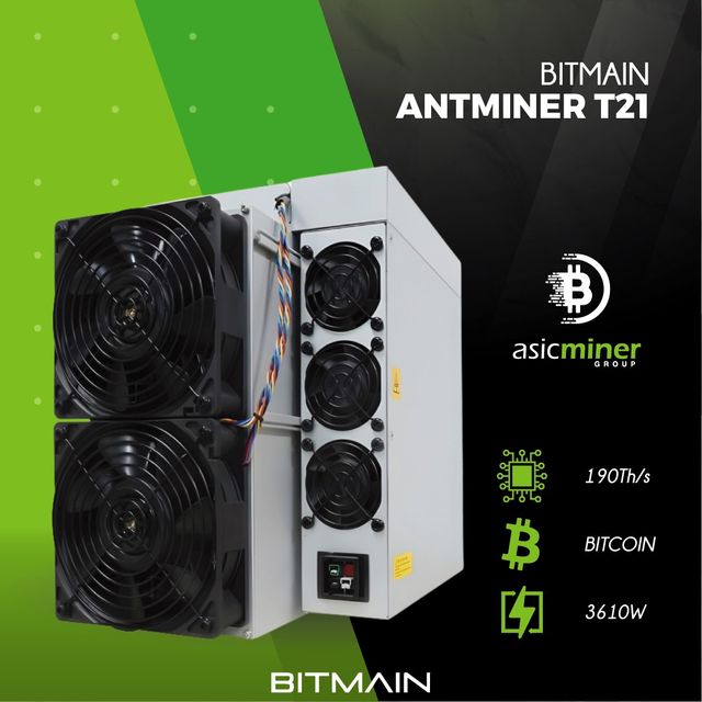 ⛏️Antminer T21 (190TH/s)🚀 2 años de garantía