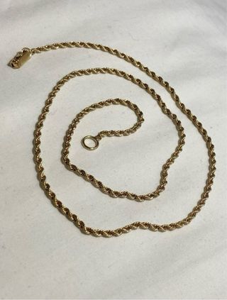 8.3 g Cadena Oro Macizo 18k Cordón Salomónico 2mm