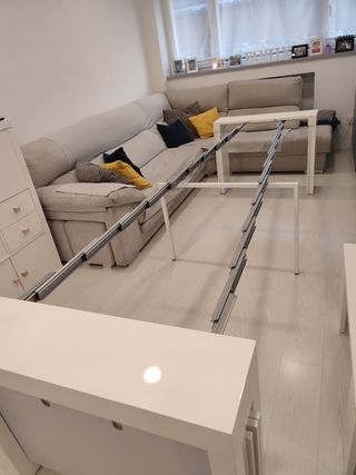 Consolle allungabile laccata in bianco lucido