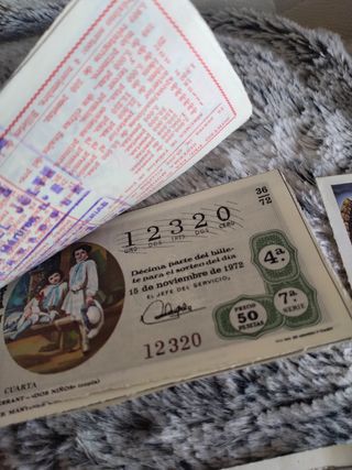 Cupones antiguos de Lotería Nacional 