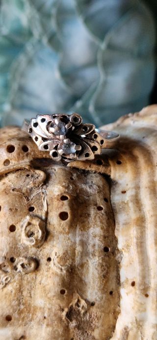 Anillo plata antiguo aguamarina talla 13