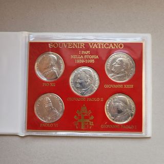 Set di 5 medaglie Souvenir Vaticano Ufficiale