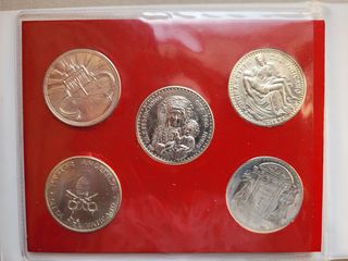 Set di 5 medaglie Souvenir Vaticano Ufficiale