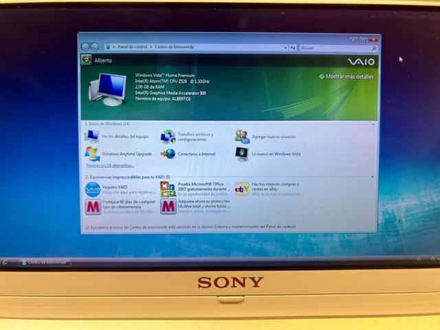 Microportatil Sony vaio vgnp11z coleccionistas