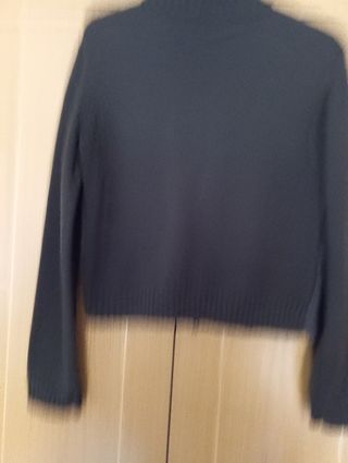 Chaqueta mujer combinada punto y pelo