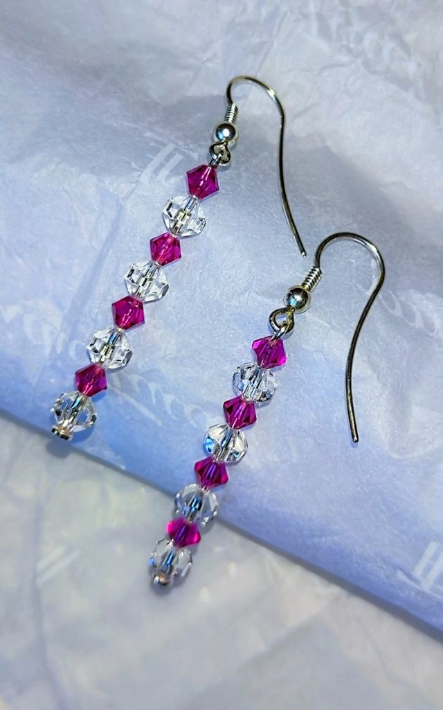 Pendientes plata y cristal 