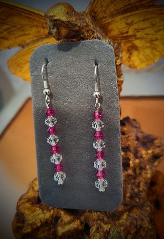 Pendientes plata y cristal 