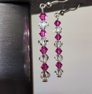 Pendientes plata y cristal 