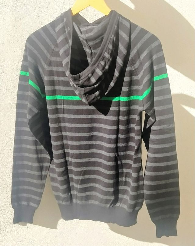 Jersey con capucha rallas grises/negras Bershka