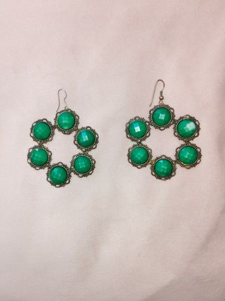 Pendientes flores verdes