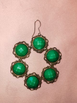 Pendientes flores verdes