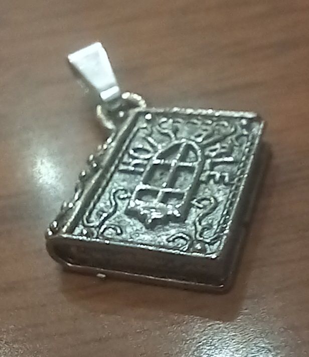 colgante biblia holi bible en plata de ley macizo