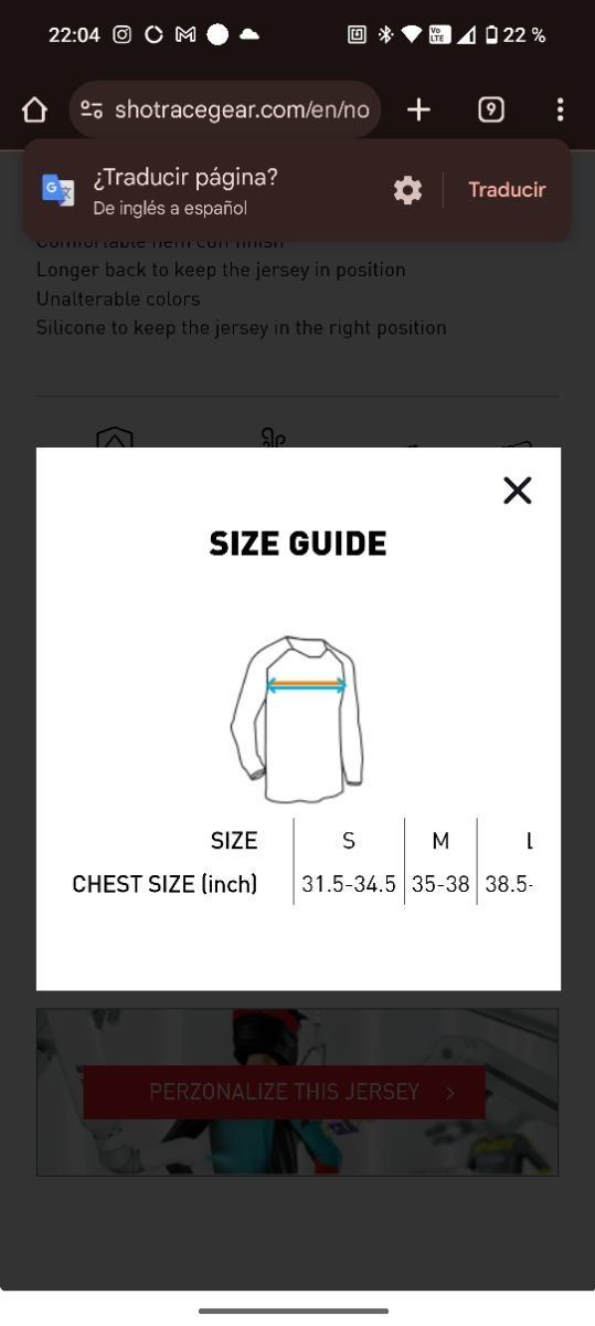 Camiseta de moto o bici Thor talla M Nueva