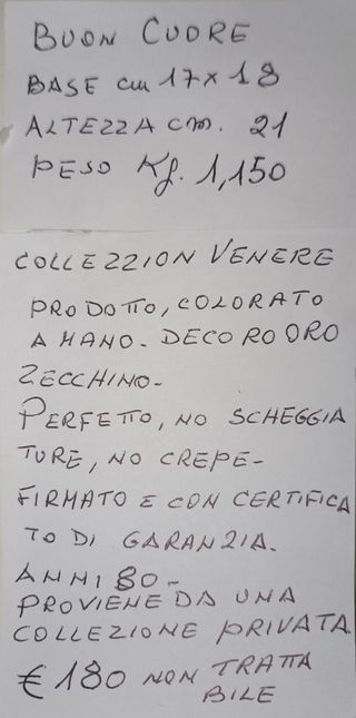 Buon cuore in porcellana di Capodimonte