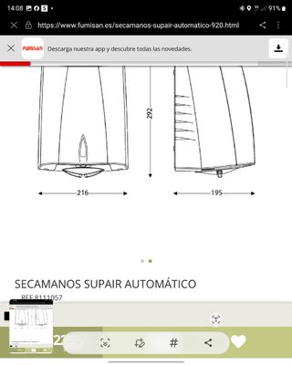 Secador de manos automatico nuevo. ¡OFERTA! 20€