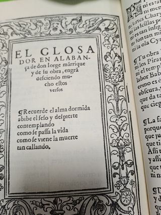 Coplas de  Jorge Manrique  edición Facsimil