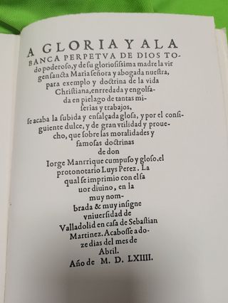 Coplas de  Jorge Manrique  edición Facsimil