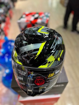 casco scorpion exo 391 clutter amarillo