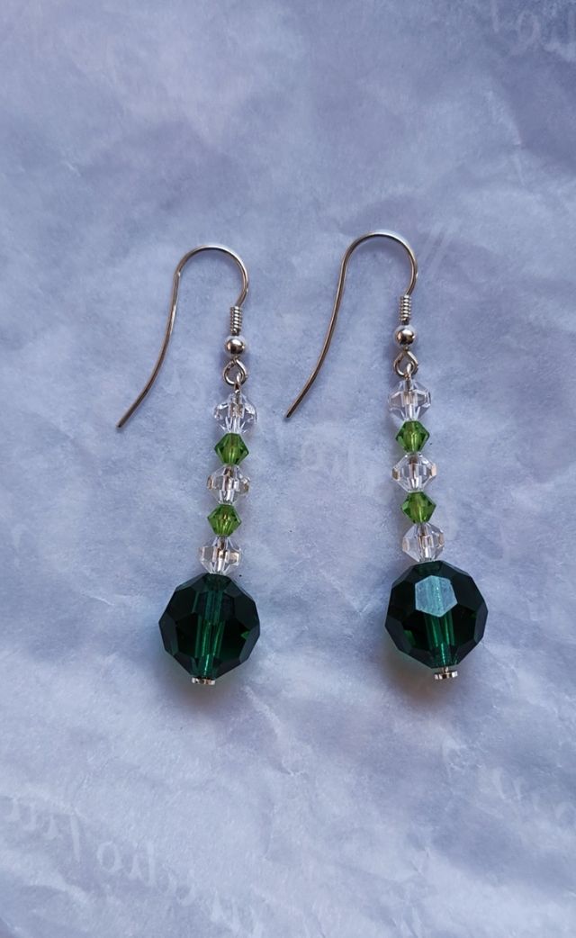 Pendientes de plata y cristal 