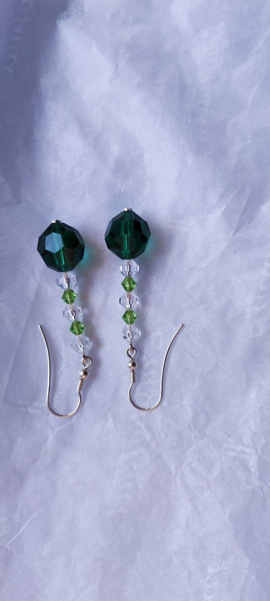 Pendientes de plata y cristal 