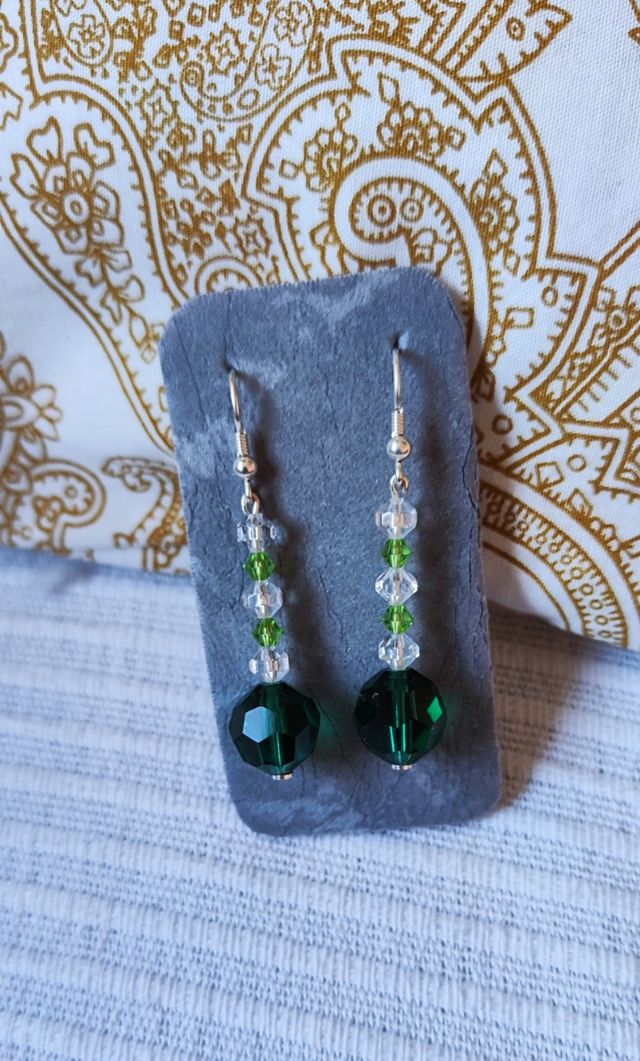 Pendientes de plata y cristal 