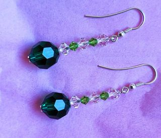 Pendientes de plata y cristal 