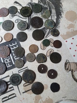 Lote 50 monedas antiguas españolas varias epocas