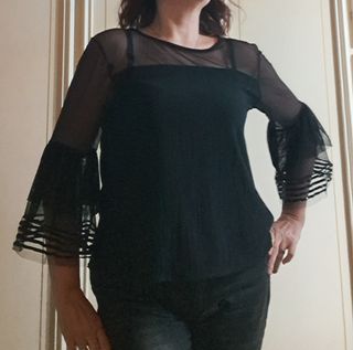 Blusa nera maniche 3/4