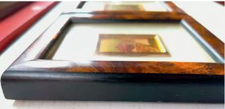 4 quadri foglia d'oro tiratura limitata 10x11x1,5