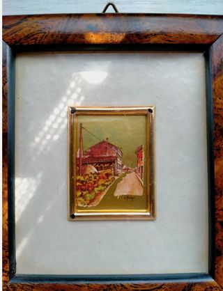 4 quadri foglia d'oro tiratura limitata 10x11x1,5