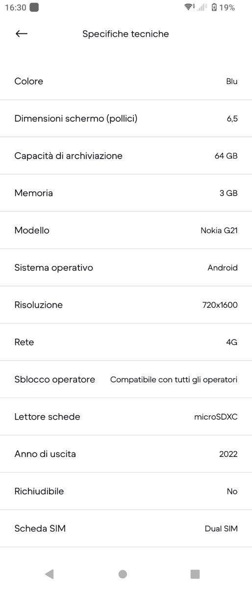 Smartphone Nokia G21 2022