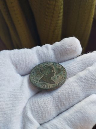 🪙 Moneda 8 maravedis 1837 Isabel ll SG
