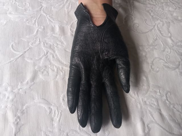 Guantes de piel negro mujer.Talla S