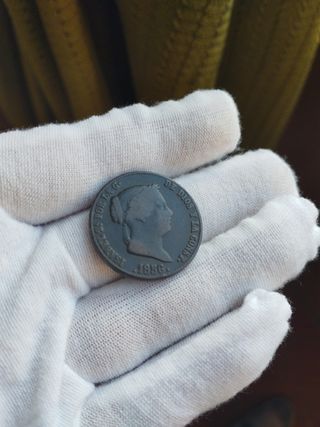 🪙Moneda 25 centimos real 1856 Isabel ll SG