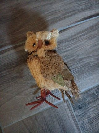 Coppia gufi in foglie di corteccia