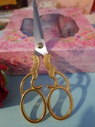 Tesoura Aço Retro, Vintage dourado