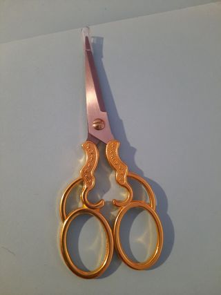 Tesoura Aço Retro, Vintage dourado