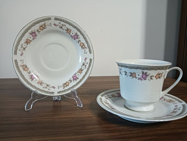 Taza y platos de porcelana chinos