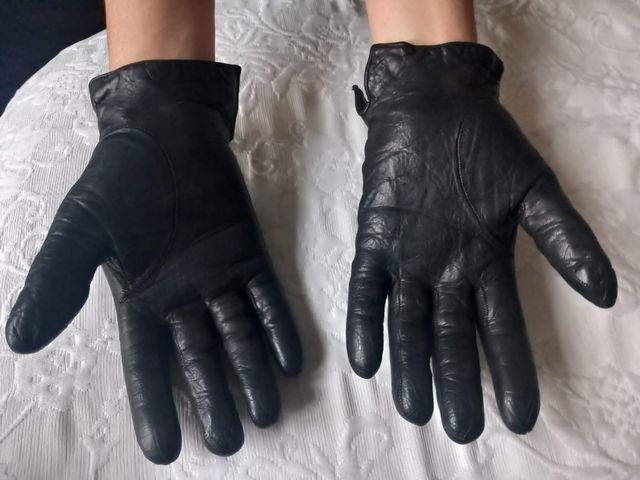 Elegantes guantes de piel mujer talla M