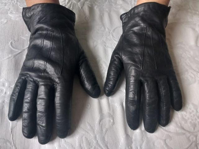 Elegantes guantes de piel mujer talla M