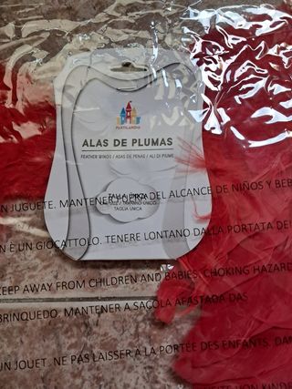 Disfraz Alas de plumas rojas  NUEVAS 